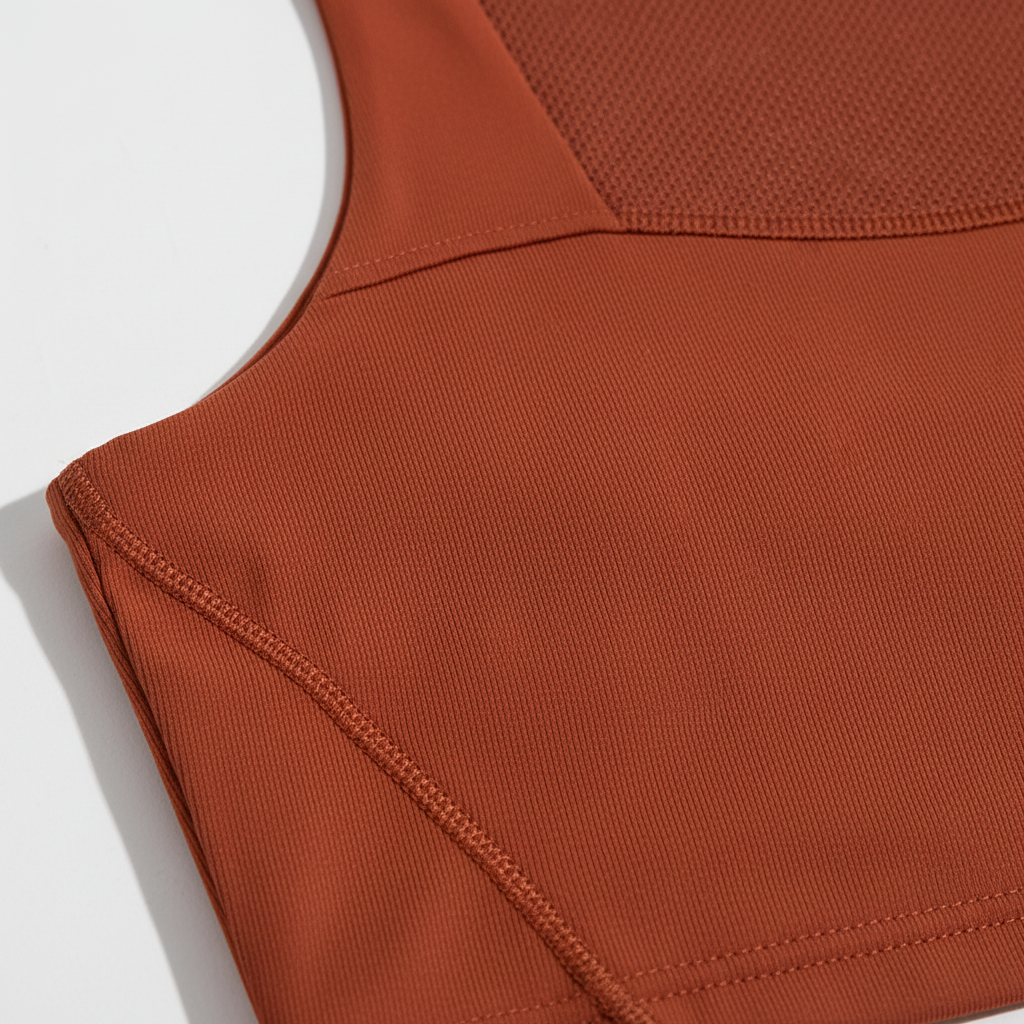 Racerback women's athletic crop top for training, featuring a supportive fit and removable pads.