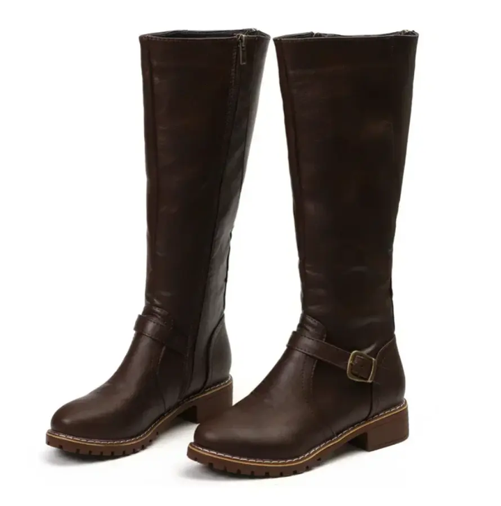 Dress up any look with Siena women's knee-high block heel boots, a must-have for elegant fall fashion.