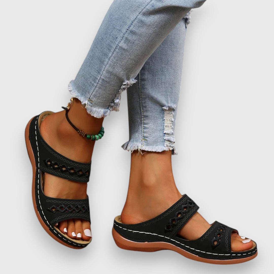 Comfortable women's Sierra wide fit sandals. Lightweight, everyday slip-on footwear, perfect for summer.