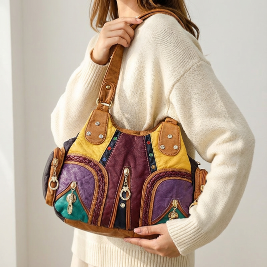 Women's Signature Faux Leather Shoulder Bag, an elegant and stylish everyday handbag.
