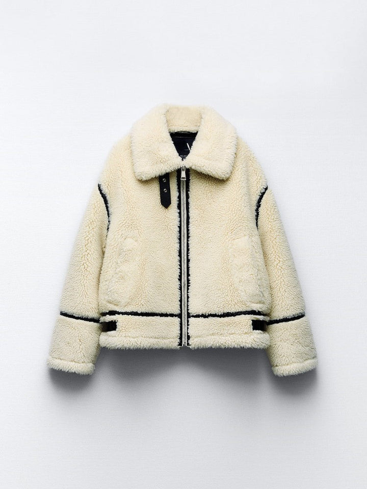 Women's Sisica Cozy Lined Aviator Jacket, a chic and warm choice for winter fashion.