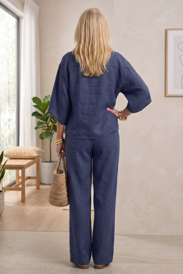 Women's casual beige two-piece outfit, perfect comfort wear and relaxed fit for summer days.