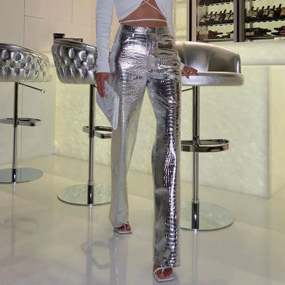 Women's sleek designer style pants, perfect for a modern, chic look. Versatile bottoms for any occasion.