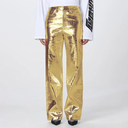 Versatile women's sleek designer style pants. Modern trousers for chic fashion, suitable for evening or day.