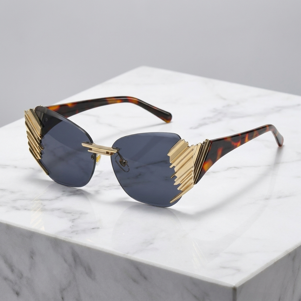 Green tea women's sleek mirrored gradient sunglasses, trendy and chic for fashionable summer eyewear.