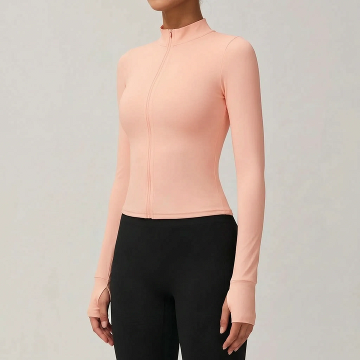 Versatile women's slim-fit sports jacket, a perfect activewear layering top for all seasons.