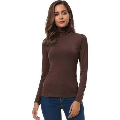 Essential women's slim fit turtleneck. Long sleeve & versatile, perfect for elegant fall layering.