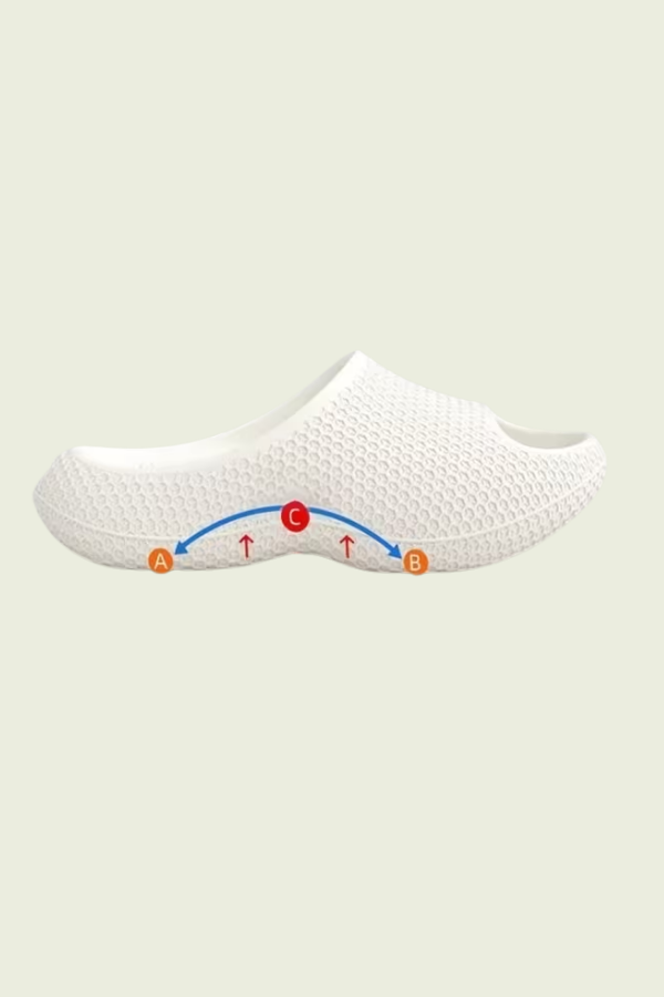 Soft women's home wear slip-on slippers, designed with excellent arch support for lasting comfort.