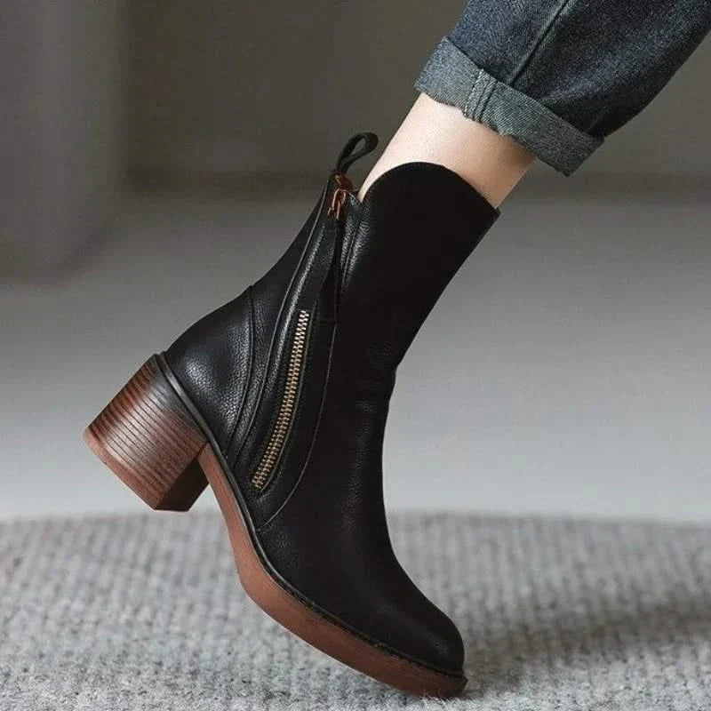 Versatile Sloane high-heel ankle boots, perfect women's dress boots for fall, winter & office.