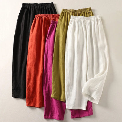 Soft, breathable Sofia loose fit pants for women. Ideal high waist wide leg summer wear for casual & vacation.