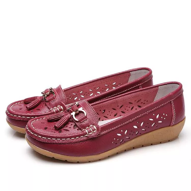 Women's comfort footwear: breathable moccasin sandals with a soft lining and durable sole.