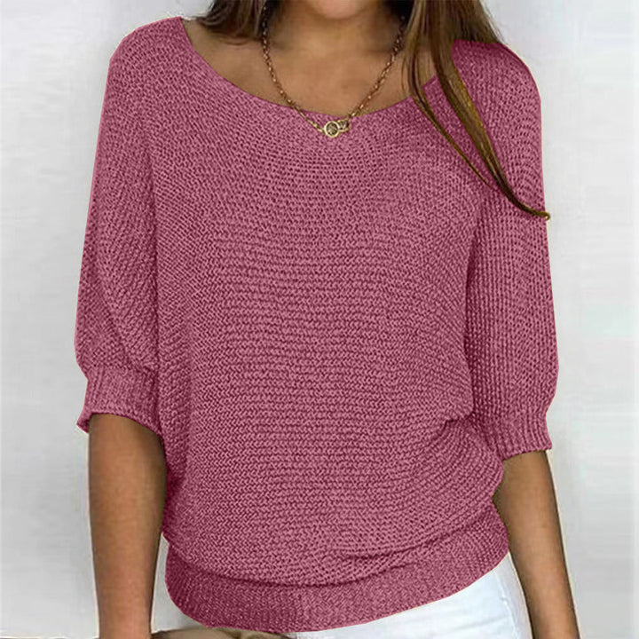 Ultra-soft women's long-sleeve comfort sweater. Cozy knit pullover for relaxed everyday wear & style.