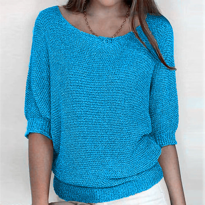 Versatile women's soft knit sweater, ideal for effortless casual style and everyday wear.