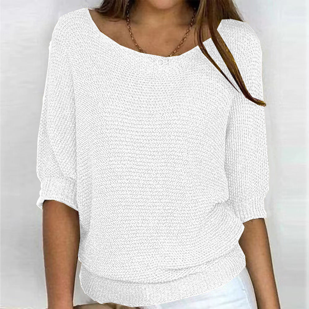 Winter wear women's soft comfort sweater. Long-sleeve knit top for warmth, style, and everyday comfort.