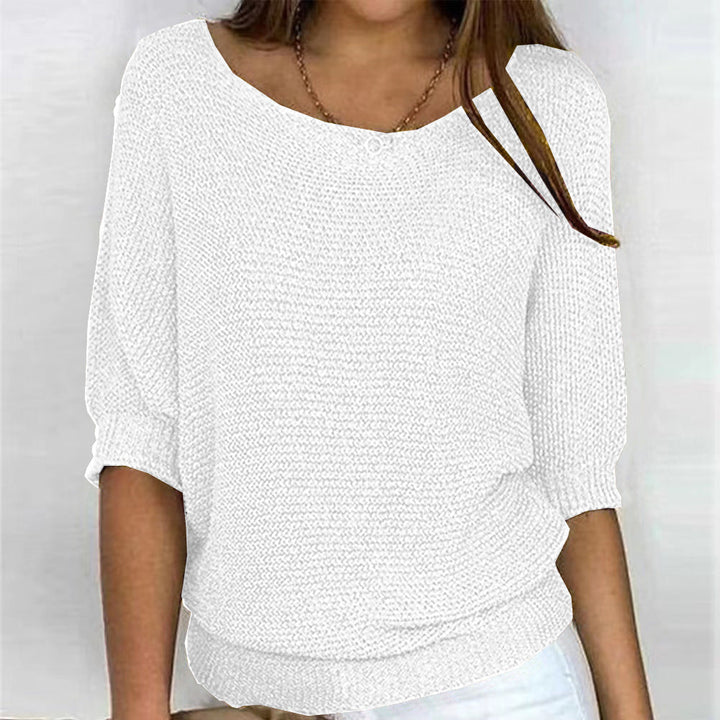 Winter wear women's soft comfort sweater. Long-sleeve knit top for warmth, style, and everyday comfort.