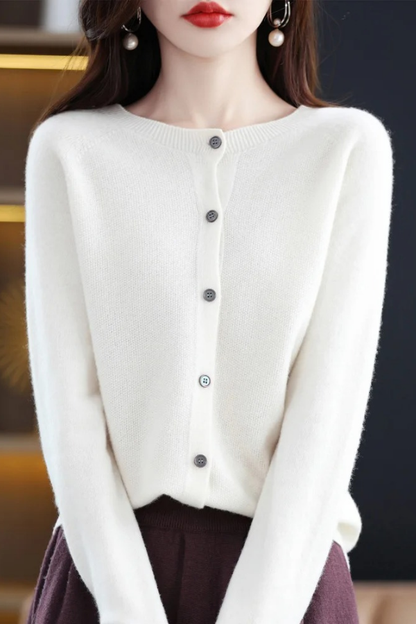 Button-front long cardigan for women, offering comfortable and versatile fashion for any season.