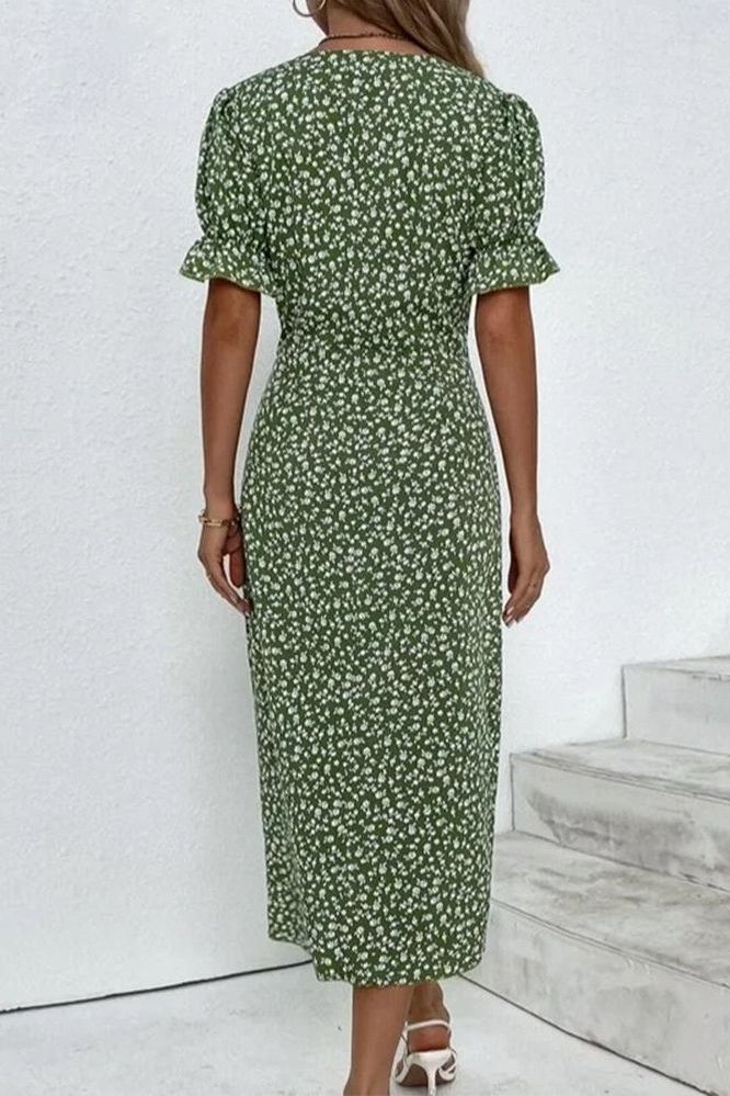 Blue women's pleated midi dress. Versatile, elegant, and soft for all-day comfort.