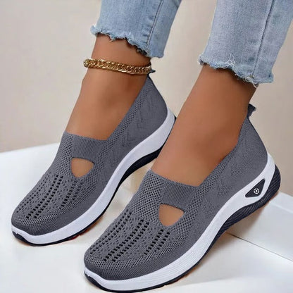 Lightweight breathable walking shoes for women, soft sole comfort and orthopedic support for seniors.