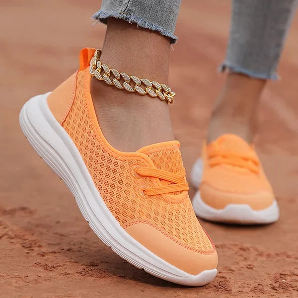 Comfortable women's walking shoes, soft sole & adaptive footbed for arch support & posture correction.