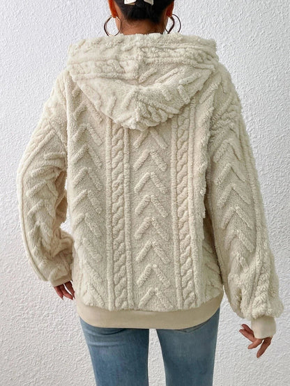 Cozy women's soft knit sweater. Warm cable-inspired pullover for fall fashion & winter comfort.