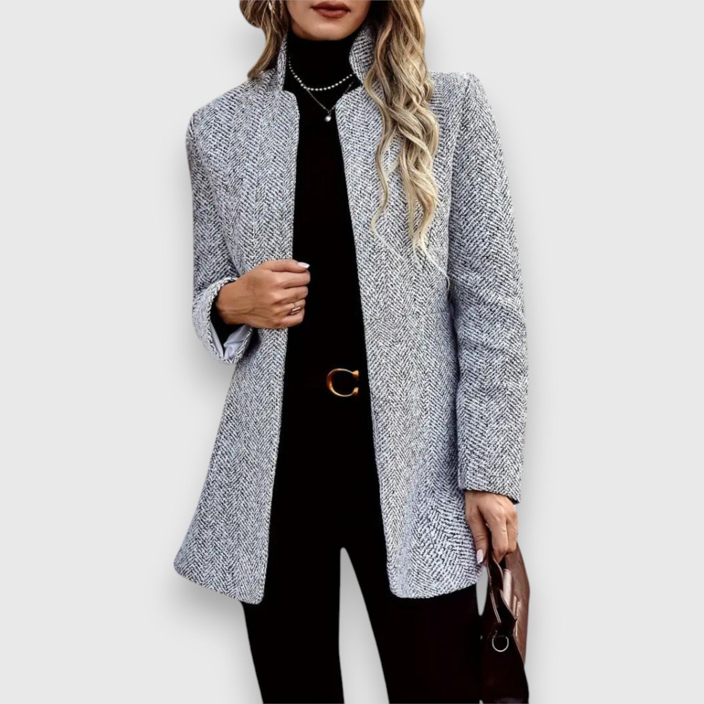 Chic women's tailored jacket, designed for a sophisticated look in formal wear & versatile professional settings.