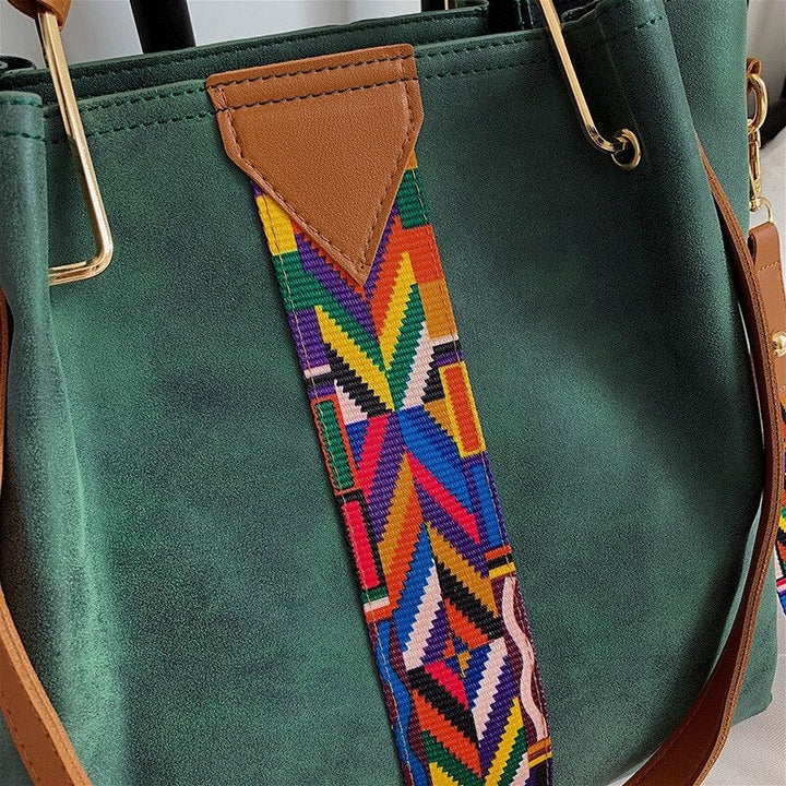 Spacious PU leather everyday carry tote interior. Ample room, versatile women's work or travel shoulder bag.