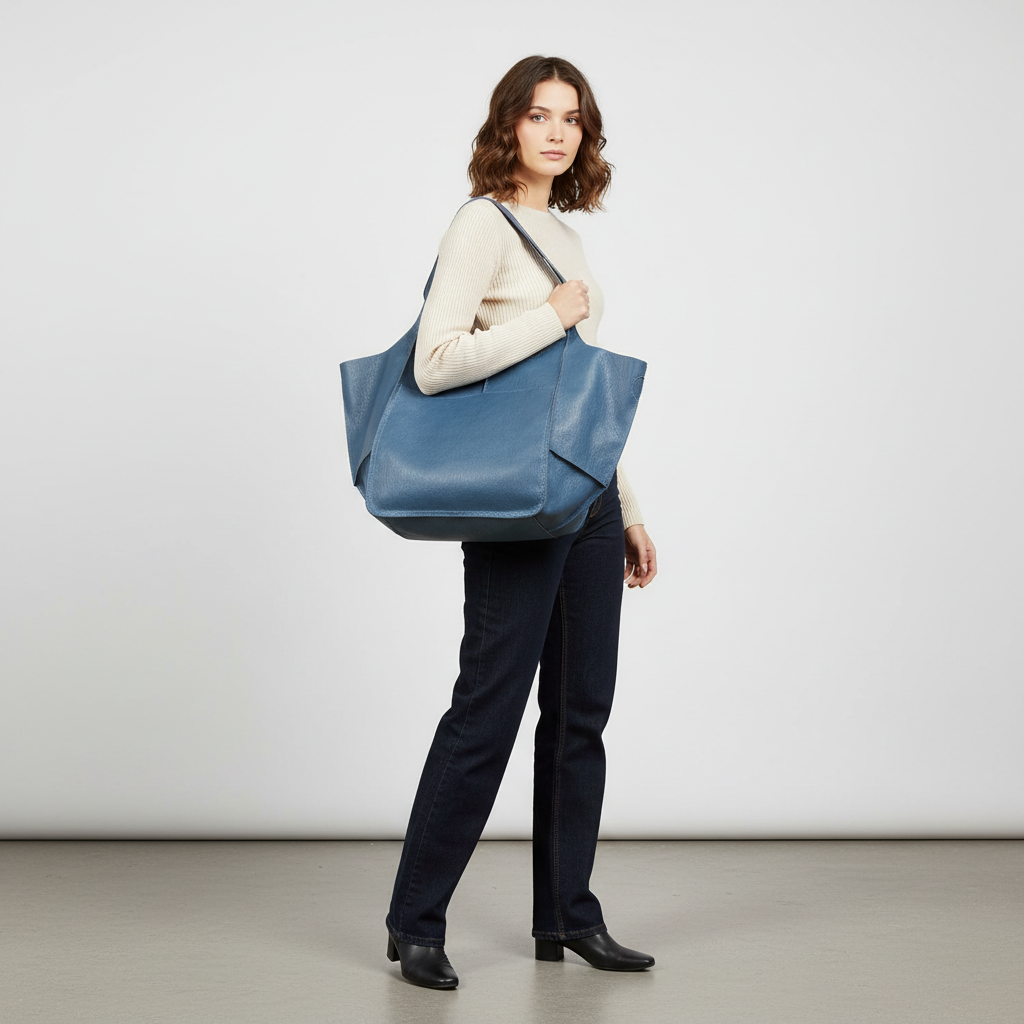 Durable faux leather everyday tote bag for women. Features a spacious interior & sturdy construction for longevity.