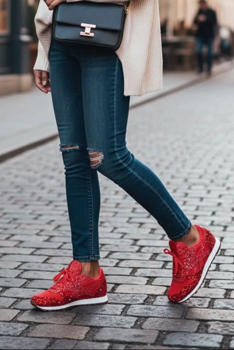Comfortable women's sparkle sneakers, perfect for everyday wear and a dazzling fashion statement.