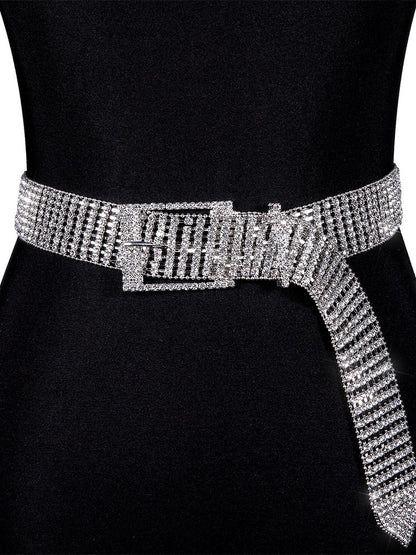 Women's sparkling rhinestone belt, adjustable & glamorous. Perfect fashion accessory to elevate any outfit.