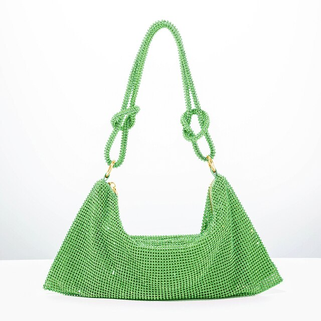 Stylish women's metallic rhinestone party bag, a sparkling and chic fashion accessory.