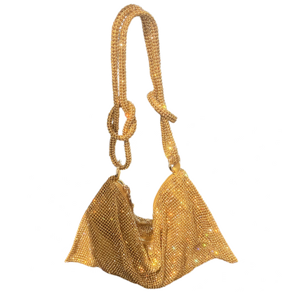 Fashionable women's sparkling rhinestone evening bag, a dazzling party clutch for elegance.