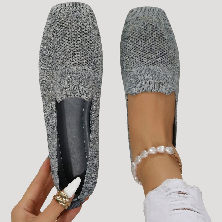 Women's square toe slip-on ballet flats, breathable & comfortable for everyday wear. Perfect summer casual shoes.