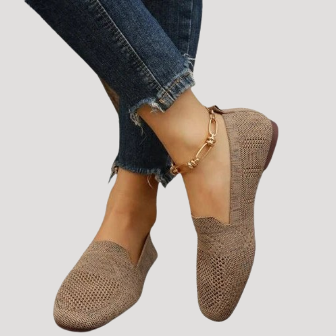 Stylish women's square toe ballet flats. Slip-on design, breathable for ultimate comfort & casual everyday wear.