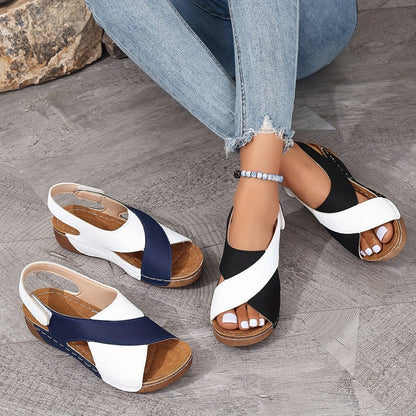 Chic Stella Women's Wedge Sandals with adjustable straps, perfect for summer fashion.
