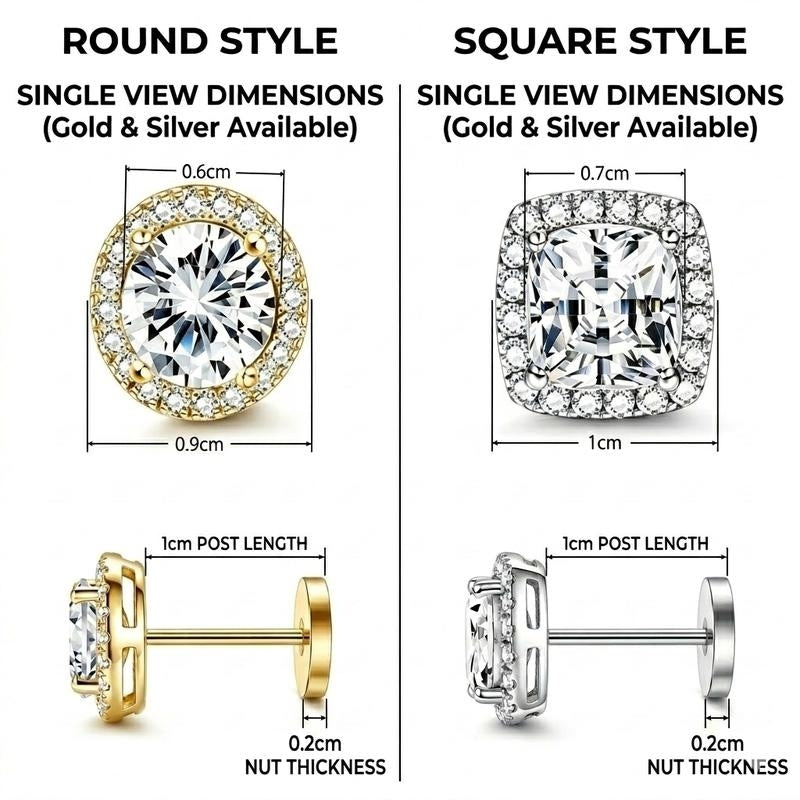 Women's Sterling Silver Halo Stud Earrings Set, hypoallergenic & stylish jewelry.