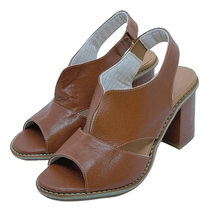 Stylish women's block heel sandals, perfect for versatile summer outfits and dress wear.