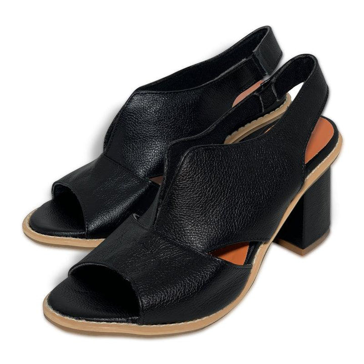 Chic women's dress sandals with sturdy block heel, offering elegance and comfort.