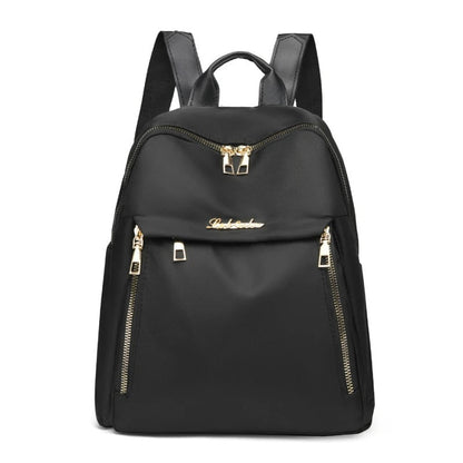 Women's stylish black PU leather travel backpack, perfect daily bag for fashion-forward women.