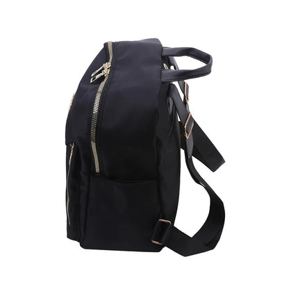 Elegant black PU leather women's travel backpack, designed for style, comfort, and daily use.