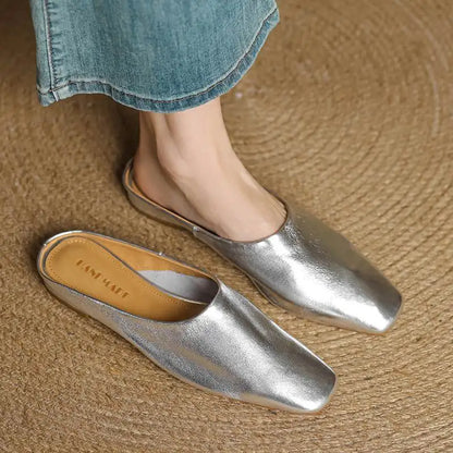 Trendy women's square-toe mules with a sturdy block heel, offering both style and ease.