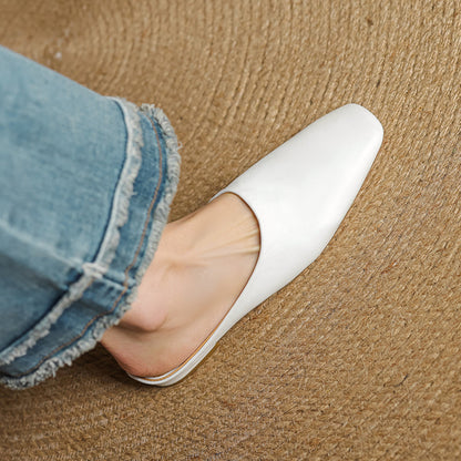 Chic women's square-toe block heel mules, perfect for office or casual outings.