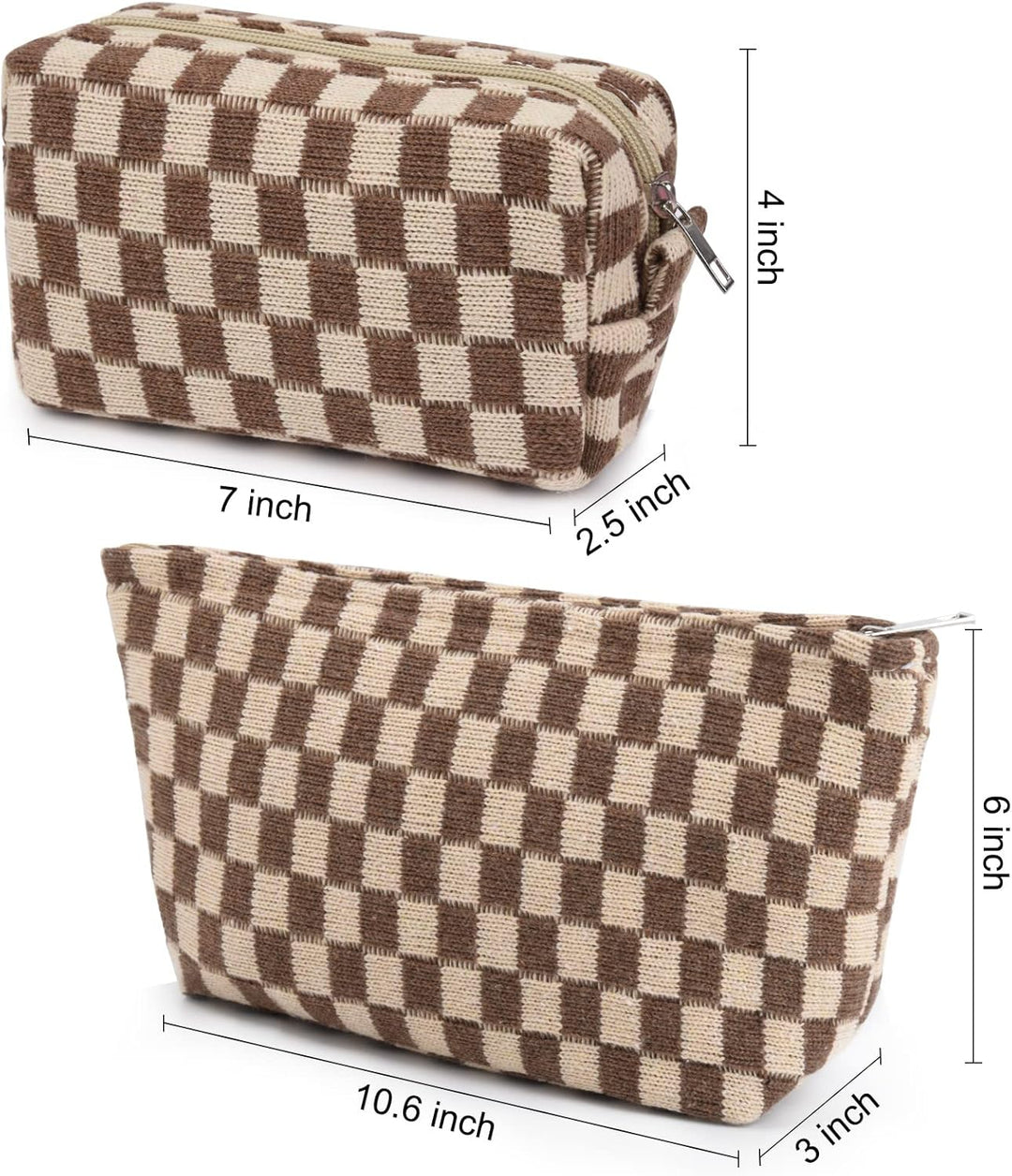 Chic women's checked pattern storage for cosmetics.