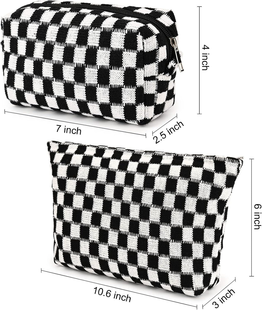 Women's accessory: Stylish checked storage solution, 2 bags.