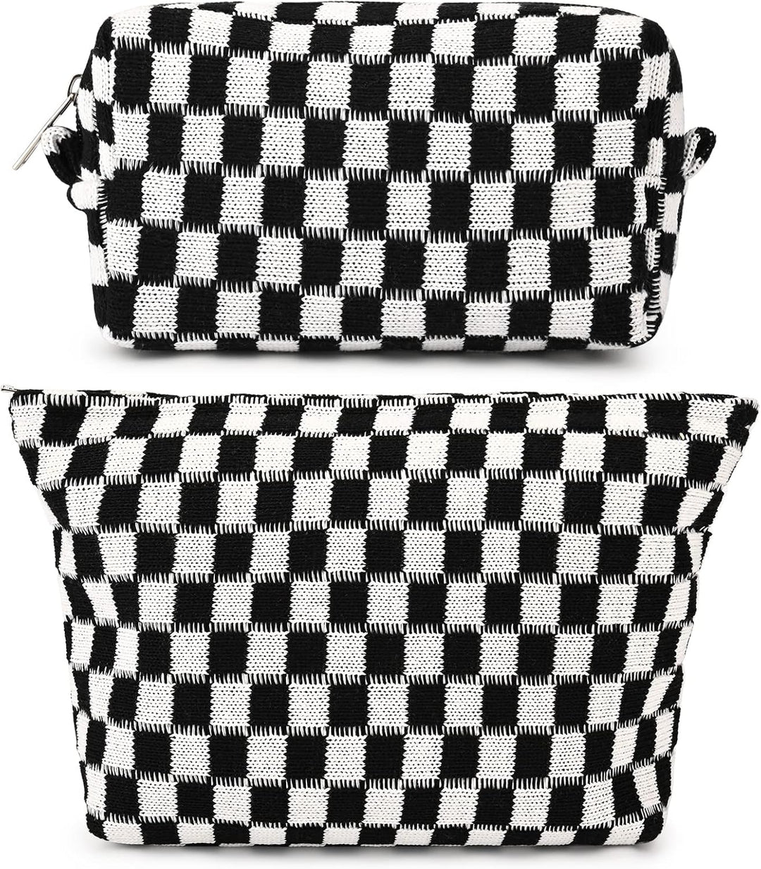 Sophisticated checked cosmetic bag set, great for travel.