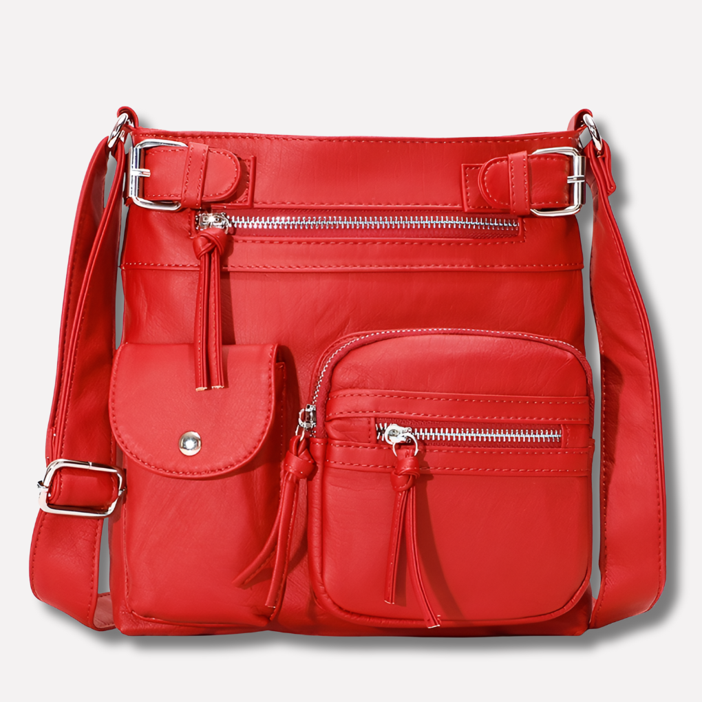 Sleek coffee women's shoulder bag, a stylish fashion accessory with practical multiple pockets.