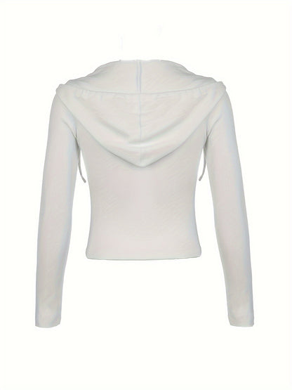 Must-have women's cropped hoodie for a trendy spring/summer look. Casual, comfortable hooded sweatshirt.