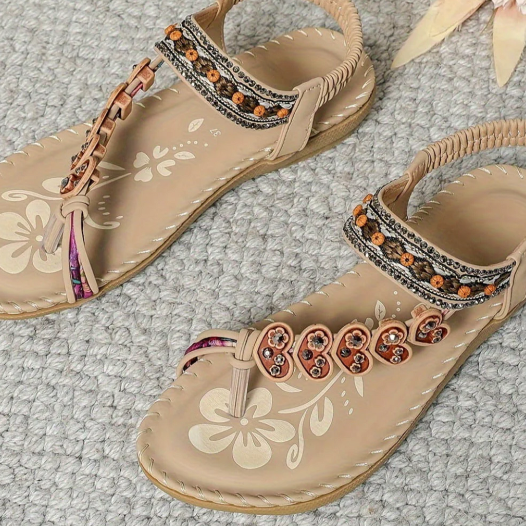 Tan women's stylish & comfortable everyday sandals. Versatile open-toe casual footwear for summer walking.