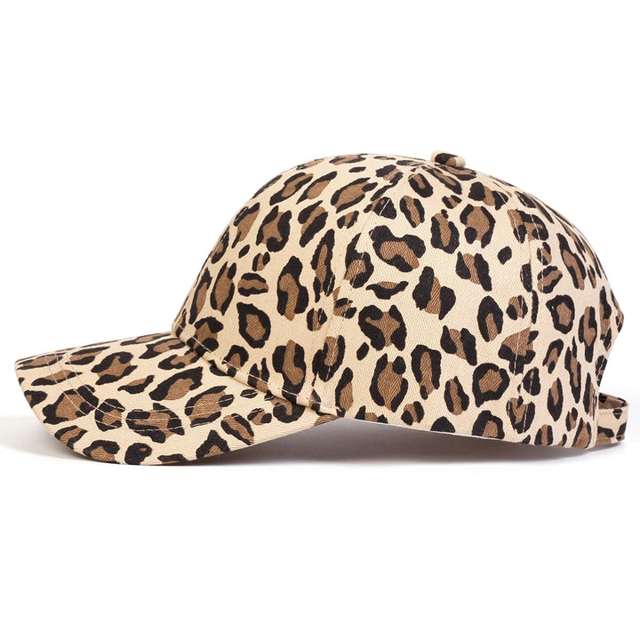 Sun protective women's baseball cap with a unique animal print design. Adjustable & fashionable.