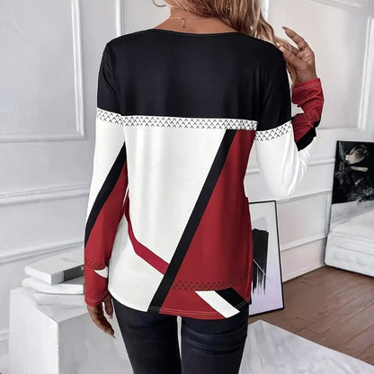 Comfortable blue long sleeve top for women, a perfect casual chic layering piece.