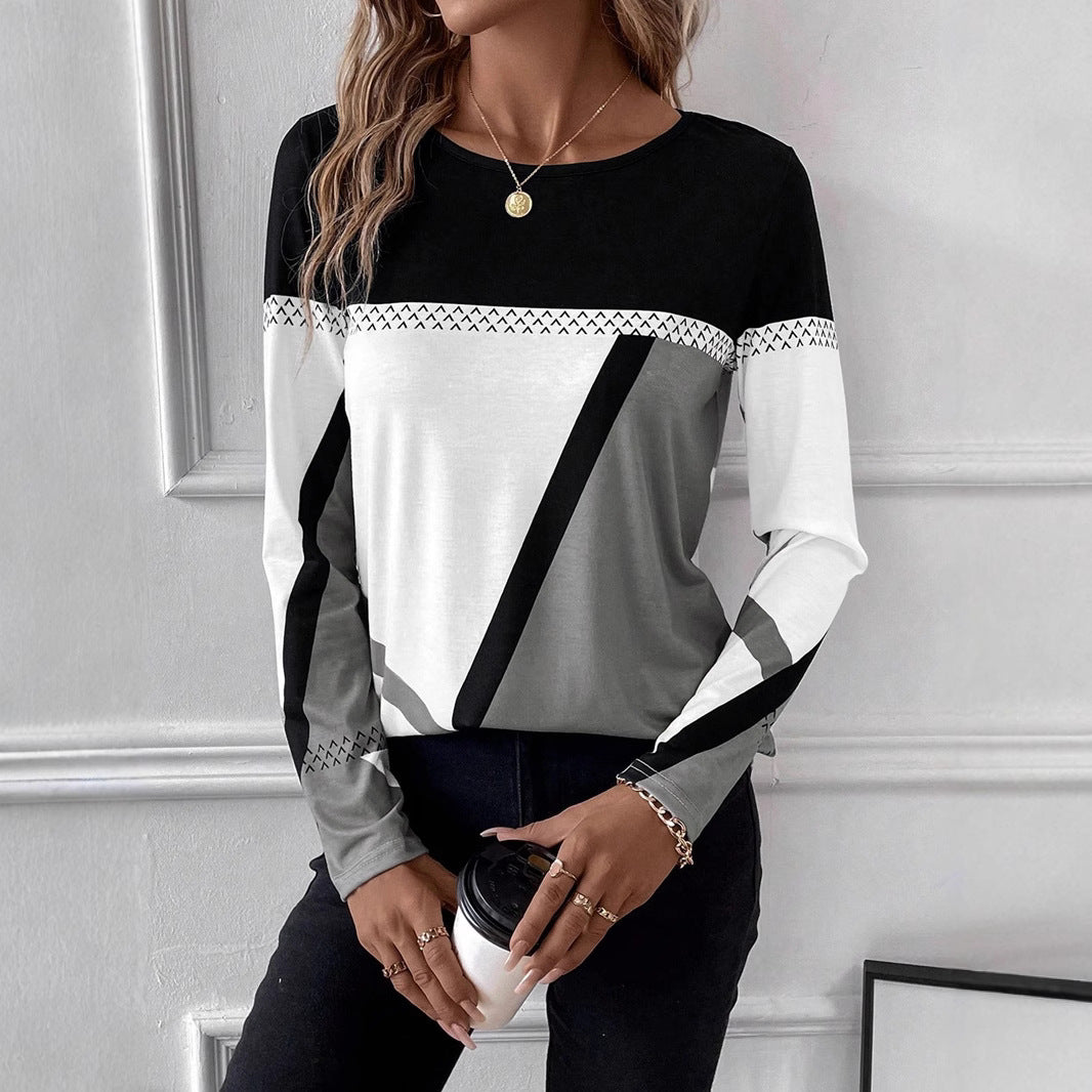 Stylish grey women's long sleeve shirt, an everyday essential for effortless comfort.